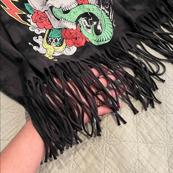 💙TRADED💙Vintage POISON fringe band shirt - Picture 4 of 12